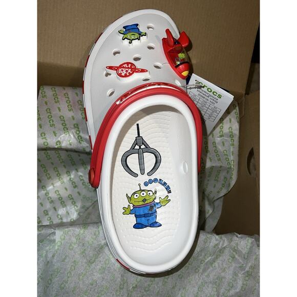 Crocs Disney Parks Toy Story Pizza Planet Men’s Size 7 Women’s 9 Shoes NIB - Picture 6 of 8